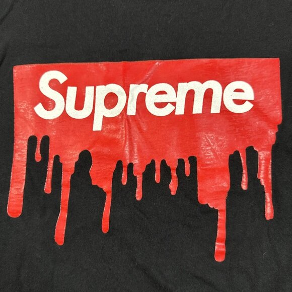 Supreme Drip Logo Black Tee - Picture 2 of 5